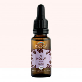 FDB 15 Holly, Houx - Compte Gouttes BIO Demeter - 20 ml - BIOFLORAL
