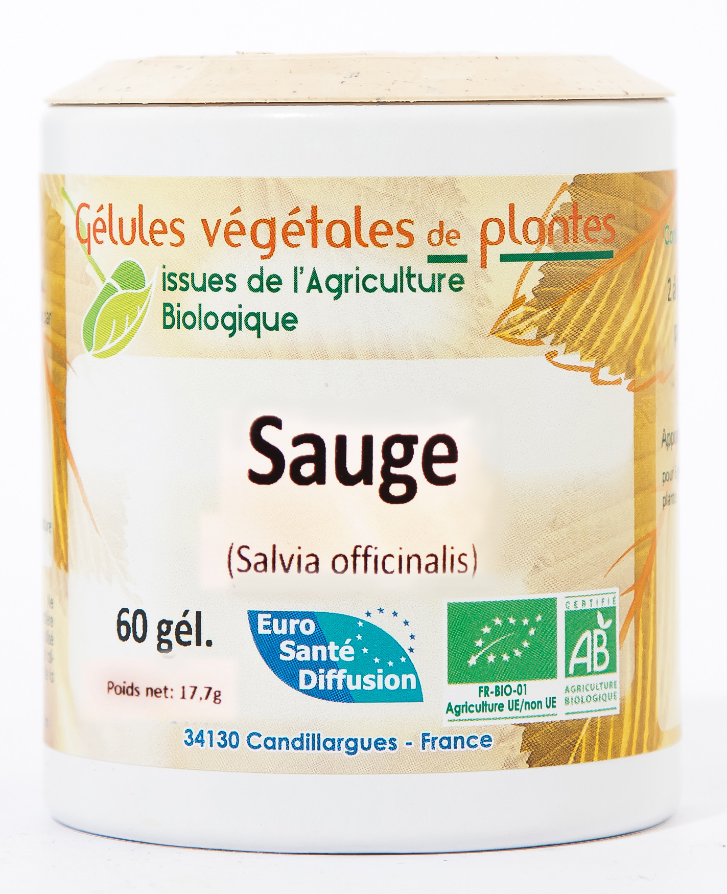 Gelules Sauge - 60 gélules - PHYTOFRANCE