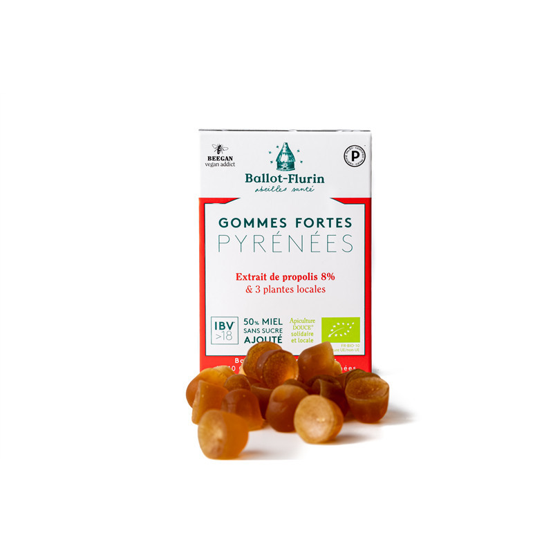 Gommes fortes des Pyrenees BIO (8% de Propolis, 50% de miel) - 30 g - BALLOT-FLURIN
