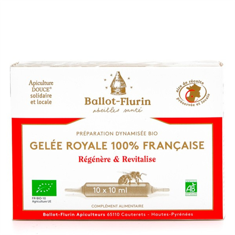 Préparation dynamisée Gelée royale française BIO - 10 ampoules x 10 ml - BALLOT-FLURIN