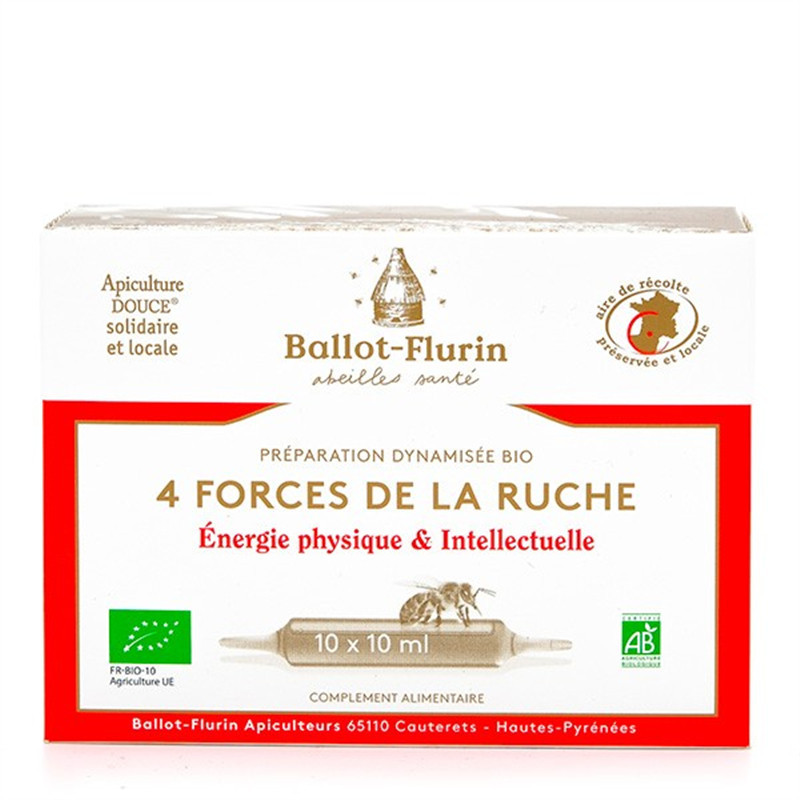Préparation dynamisée 4 forces de la ruche - 10 ampoules x 10 ml - BALLOT-FLURIN