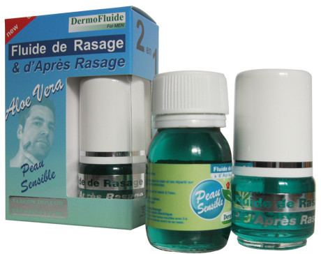 Fluide de rasage et d'après rasage - Aloe vera - Peau sensible - 30 ml - DERMOFLUIDE