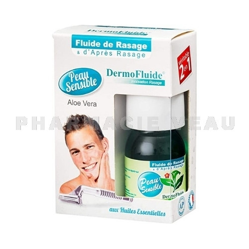 Fluide de rasage et d'après rasage - Aloe vera - Peau sensible (30 + 30) - 60 ml - DERMOFLUIDE