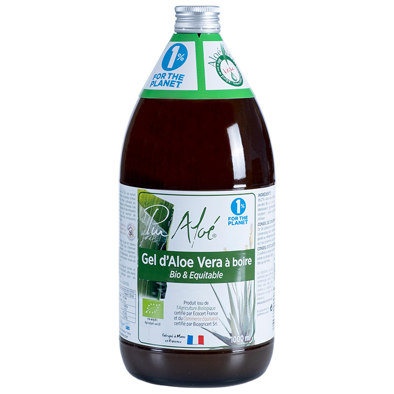 Gel d'Aloé vera BIO pasteurisé à boire - 1 L - PUR ALOE