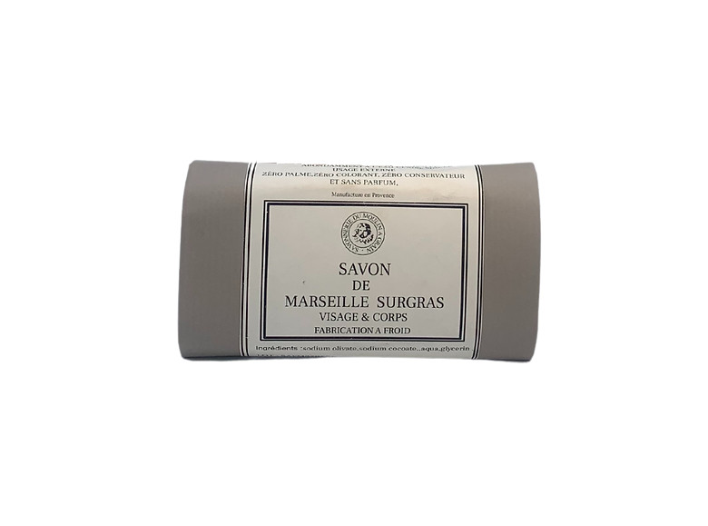 Savon de Marseille Surgras visage et corps Fabrication à froid - 100 g - SAVONNERIE DU MOULIN À GRAIN
