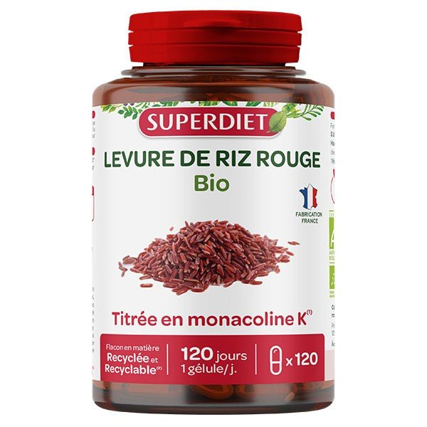Levure de Riz rouge BIO - 120 gélules - SUPERDIET