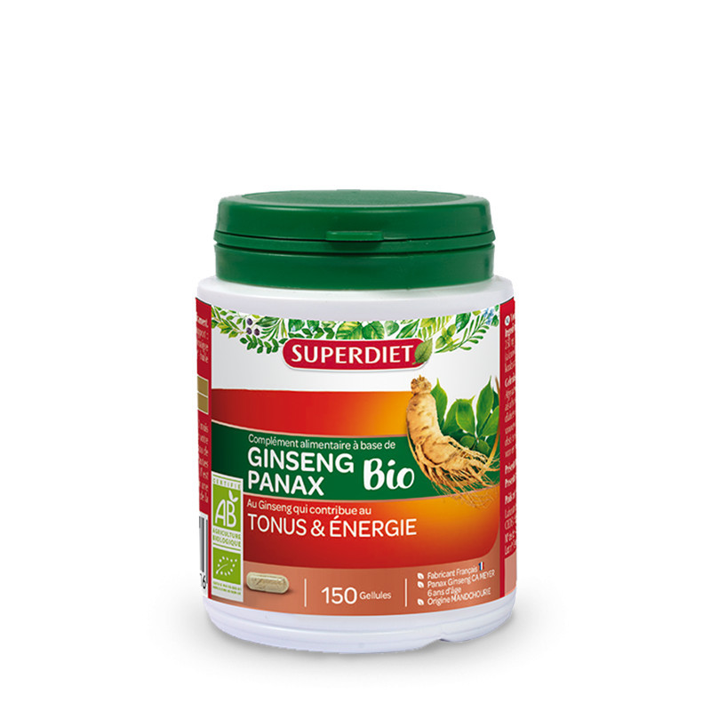 Ginseng Panax BIO - 150 gélules - SUPERDIET
