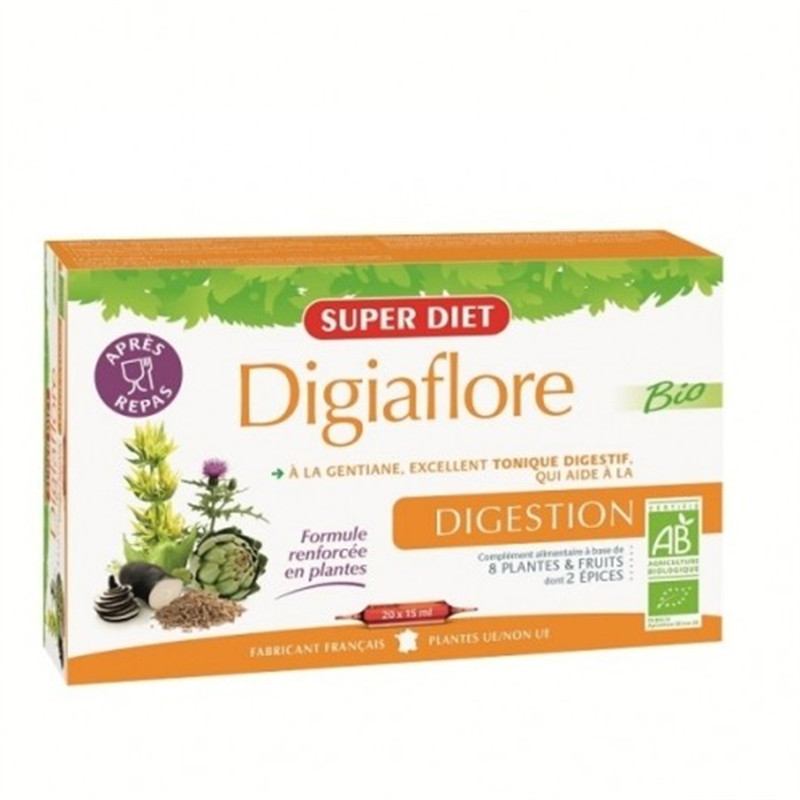 Digiaflore BIO - 20 ampoules x 15 ml - SUPERDIET