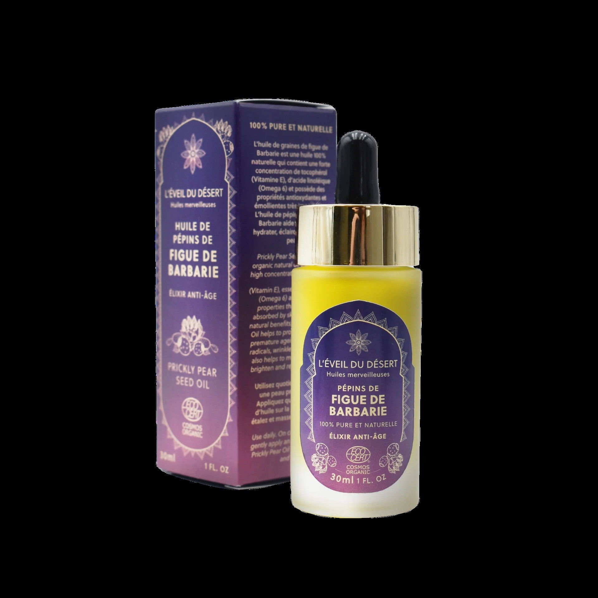 Élixir Anti-âge - Huile de pépins de Figue de Barbarie - 30 ml - L'ÉVEIL DU DÉSERT