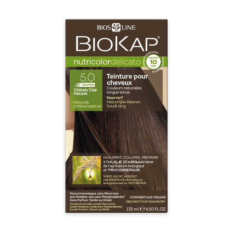 Nutricolor delicato rapid - Châtain clair naturel 5.0 - 135 ml - BIOKAP